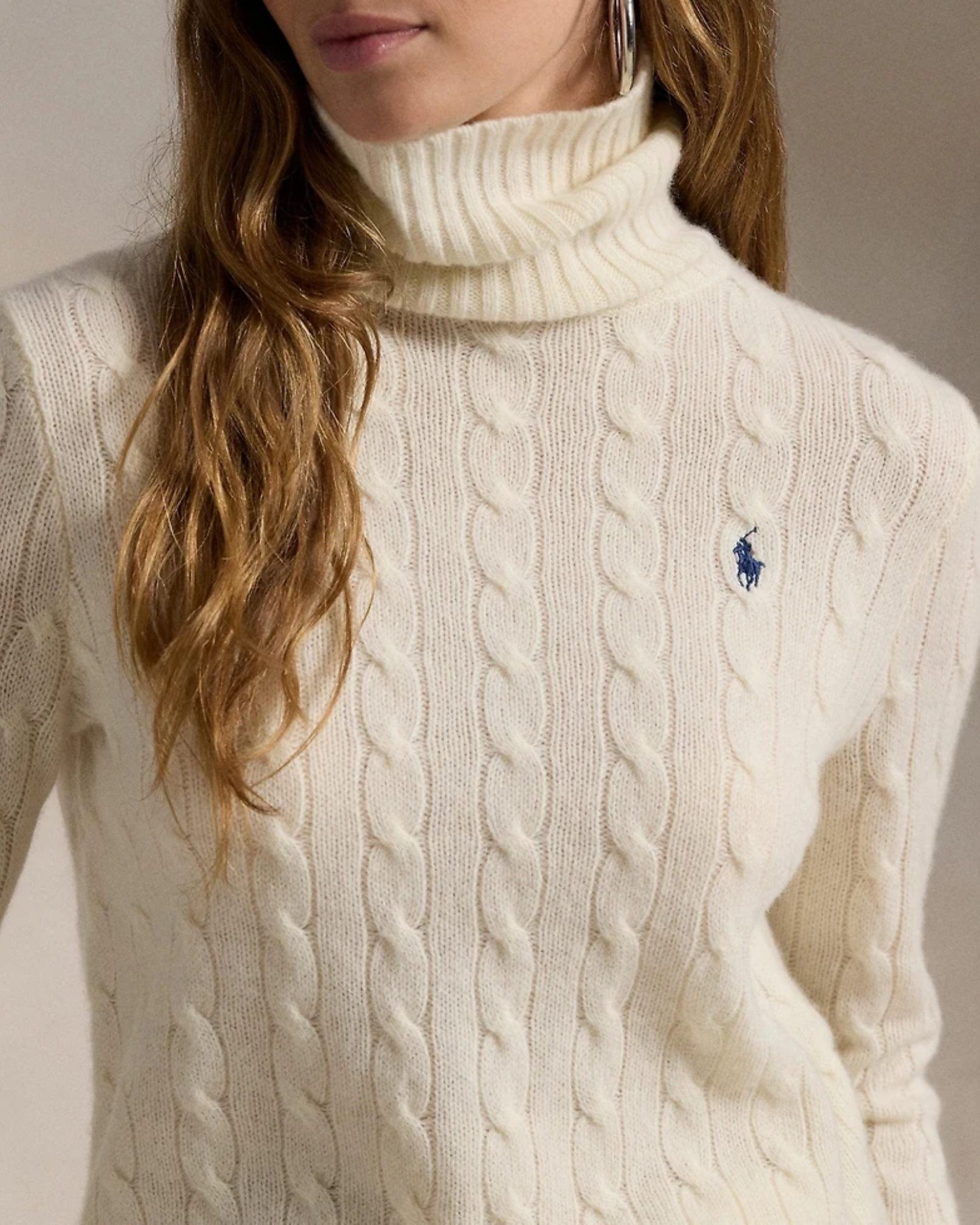 Cable-Knit Wool-Cashmere Roll-Neck Jumper