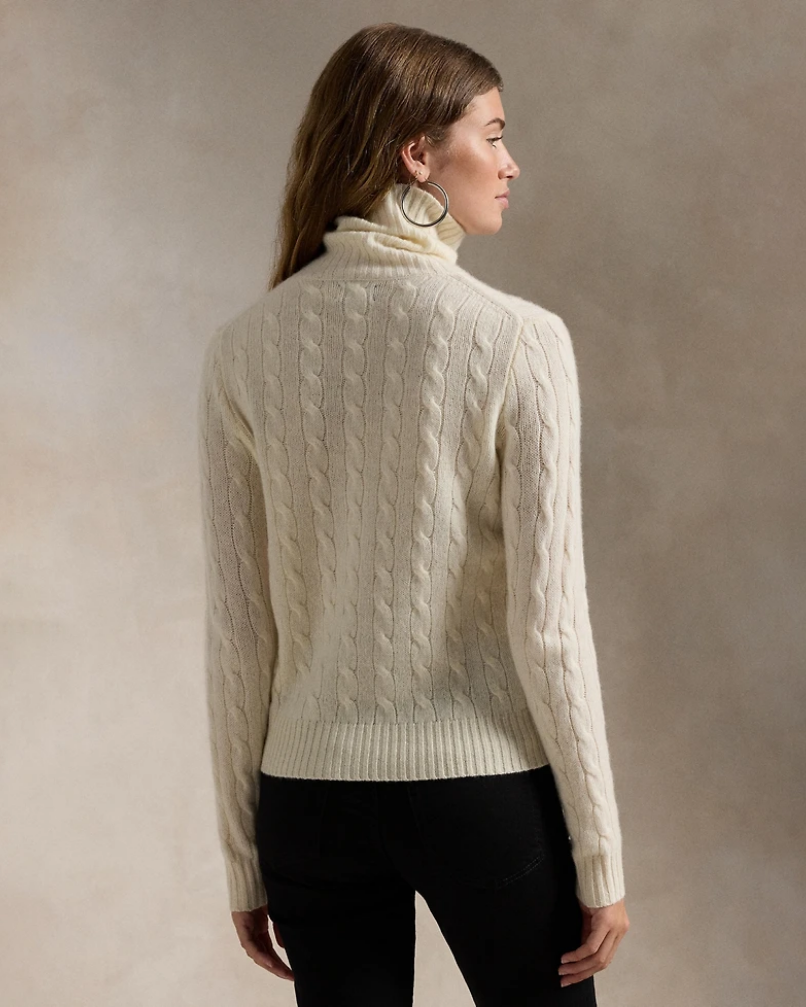 Cable-Knit Wool-Cashmere Roll-Neck Jumper