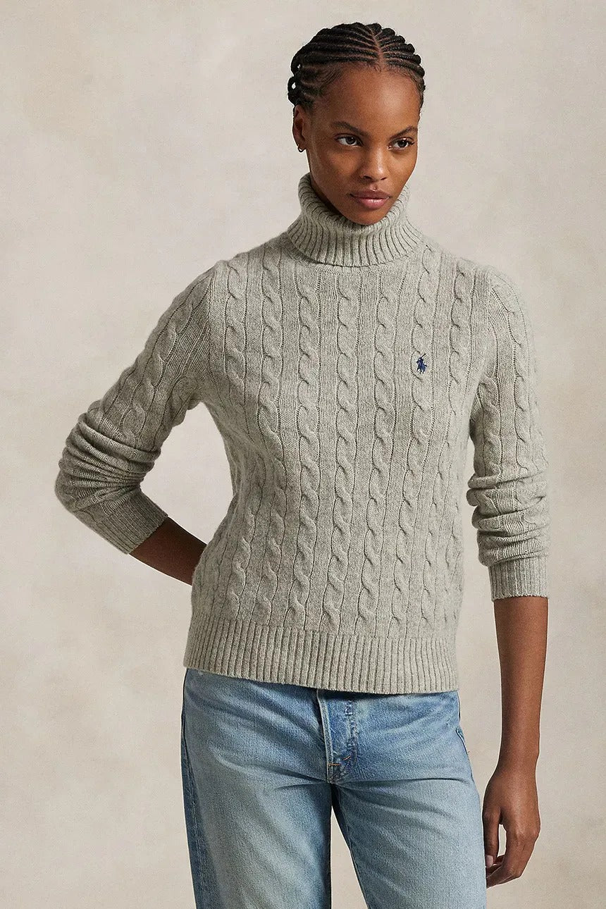Cable-Knit Wool-Cashmere Roll-Neck Jumper