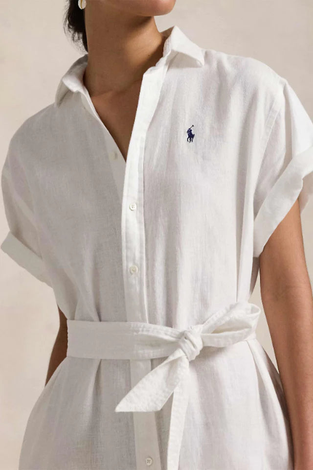 Linen Short-Sleeve Shirtdress